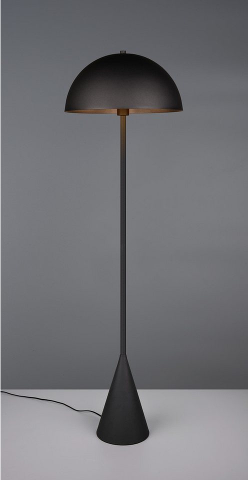 TRIO Leuchten Stehlampe ALFIE, Metall Stehlampe Höhe 130cm Ø 40cm exkl 1x E27 max 40W, Ein-/Ausschalter, Leuchtmittel wechselbar, warmweiß - kaltweiß, Fußschalt – Bild 4 von 5