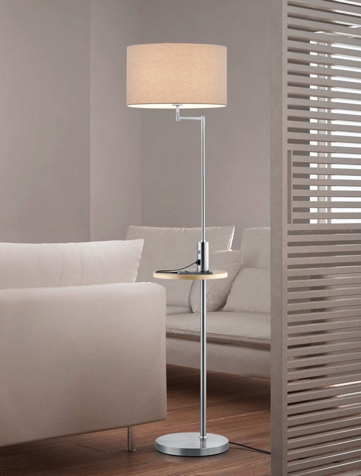 TRIO Leuchten Stehlampe Claas, USB-Anschluss mit Ladefunktion, ohne Leuchtmittel, schwenkbar, USB Anschluss mit Ladefunktion, Leuchtmittel tauschbar – Bild 2 von 5
