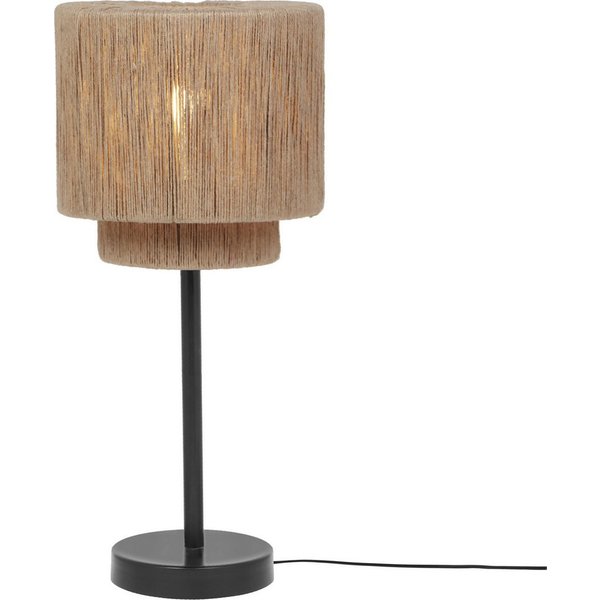 TRIO Leuchten Tischleuchte SMILLA, runde Tischlampe mit Jute Lampenschirm Ø 21 cm Höhe 45cm, Ein-/Ausschalter, Leuchtmittel wechselbar, warmweiß - kaltweiß, exk
