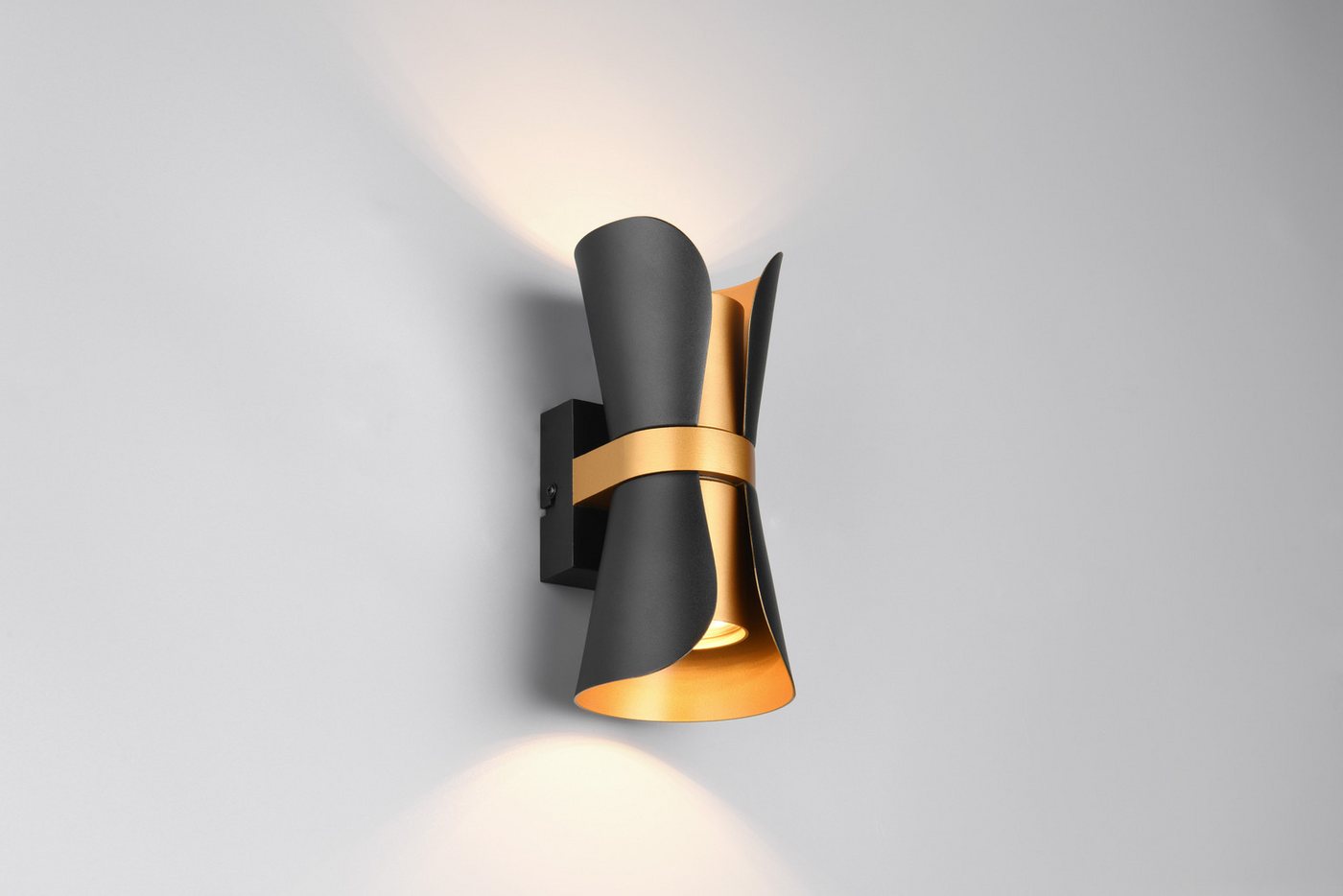 TRIO Leuchten Wandleuchte COAT, up-and-down Wandlampe exkl 2x GU10 max 10W, zweifarbig, Leuchtmittel wechselbar, warmweiß - kaltweiß, moderne Design Wandleuchte – Bild 2 von 5
