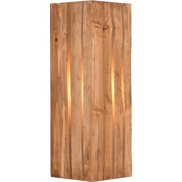 TRIO Leuchten Wandleuchte KARUNI, Wandlampe mit Holz Schirm naturbelassen, indirektes Licht, Leuchtmittel wechselbar, warmweiß - kaltweiß, exkl 1x E14 max 10W, 