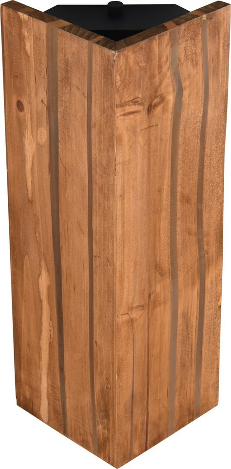 TRIO Leuchten Wandleuchte KARUNI, Wandlampe mit Holz Schirm naturbelassen, indirektes Licht, Leuchtmittel wechselbar, warmweiß - kaltweiß, exkl 1x E14 max 10W,  – Bild 4 von 5