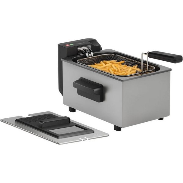 Tristar Fritteuse FR-9327, 2000 W, Edelstahl-Gehäuse, 3L, 190°C, Kaltzone, Cool-Touch-Gehäuse