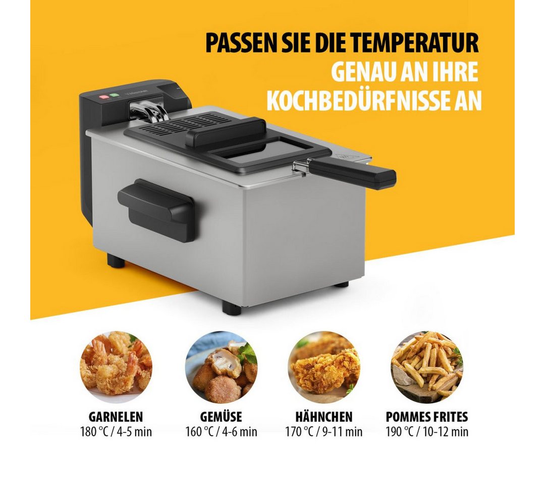 Tristar Fritteuse FR-9327, 2000 W, Edelstahl-Gehäuse, 3L, 190°C, Kaltzone, Cool-Touch-Gehäuse – Bild 5 von 5