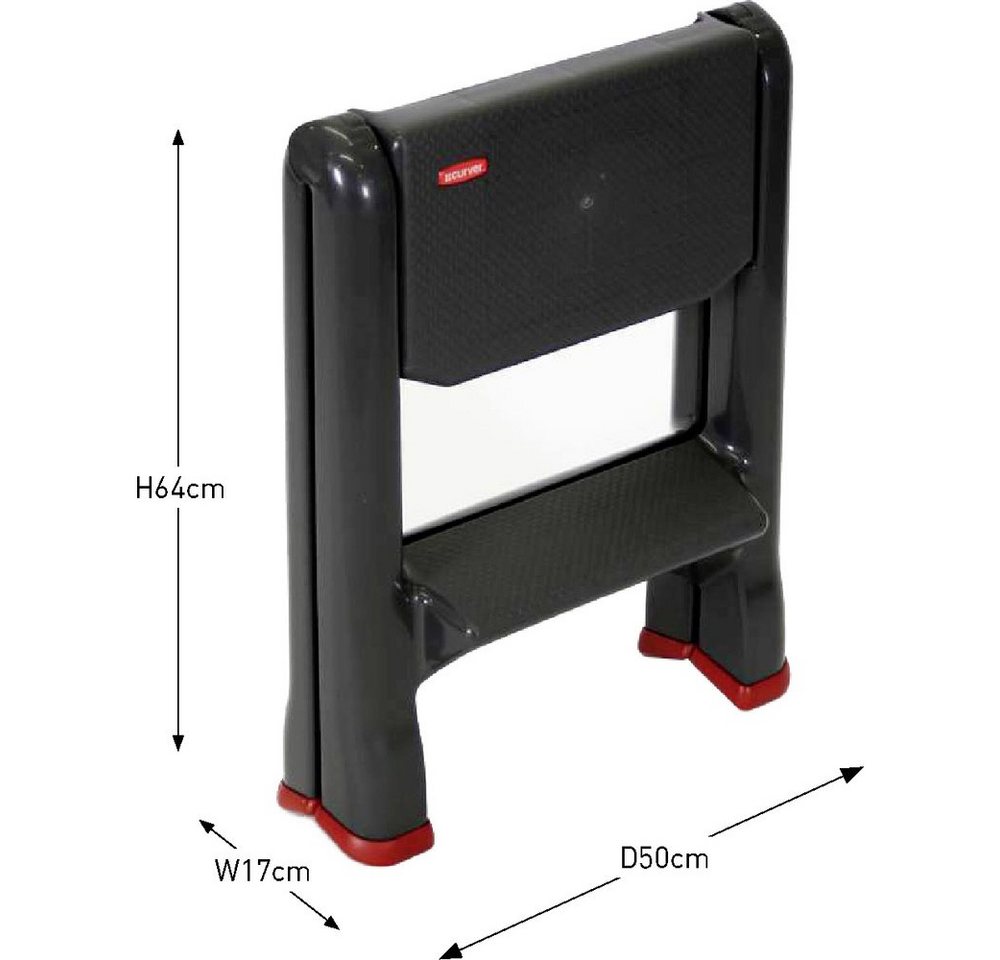 Curver Trittleiter Curver 155160 Klapptritt Anthrazit, Rot 3.22 kg – Bild 4 von 5