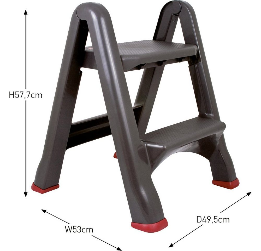 Curver Trittleiter Curver 155160 Klapptritt Anthrazit, Rot 3.22 kg – Bild 5 von 5