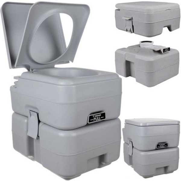 Trizand Campingtoilette Tragbare Toilette Camping, (Spar-Set, 1-St., Spülwasserversorgung), Abflussdeckel für hygienische und auslaufsichere Entleerung