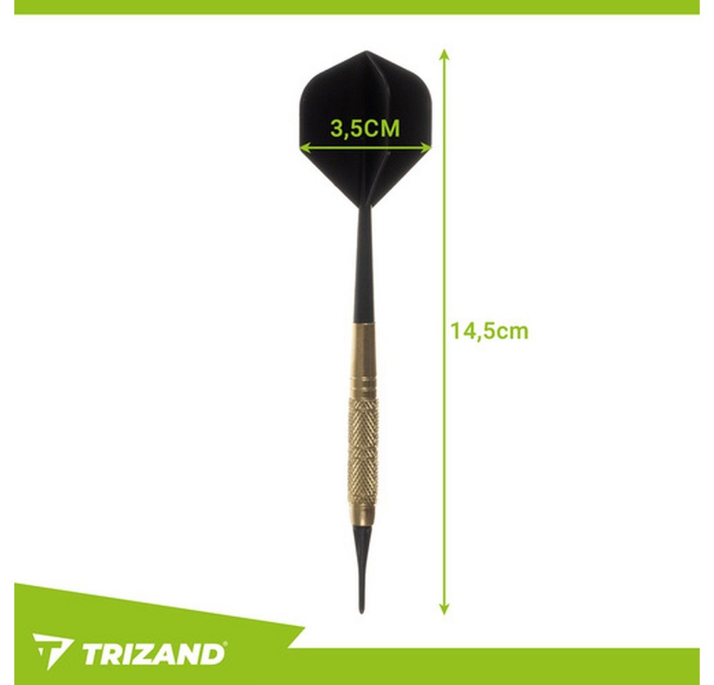 Trizand Dartpfeil Darts-Set Spitzen Flights, Mit 18 g Gewicht optimal ausbalanciert, sorgt für präzise Würfe – Bild 4 von 5