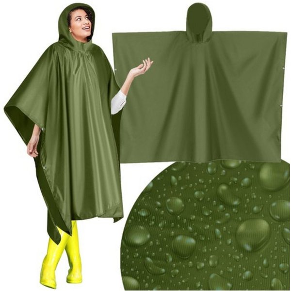 Trizand Regenponcho Regenjacke Überzieher (Spar-Set, 1-St., praktisch universal) mit Kapuze, vier haltbaren Harzknöpfen ausgestattet