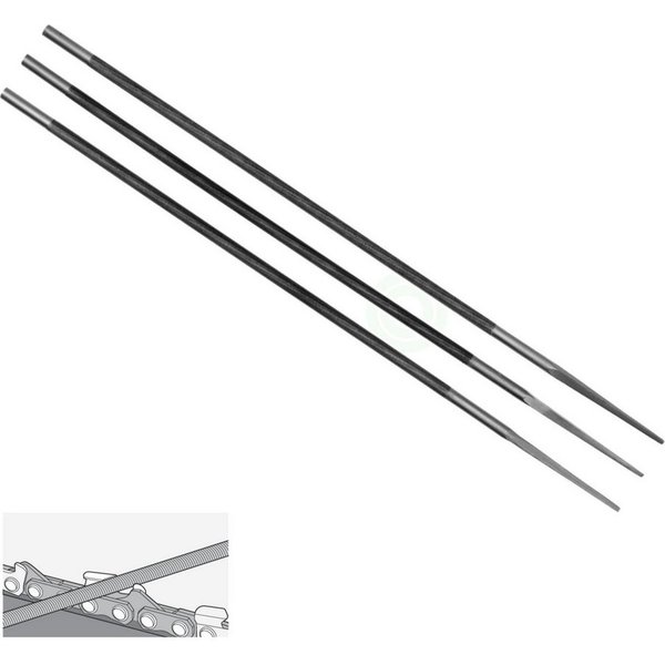 TRIZERATOP Feile Rundfeile Ø 4,0mm für Sägekette 3/8" P und 1/4" (3St), (Rundfeile Ø 4,0mm für Sägekette 3/8" P und 1/4" (3St), 3 St)