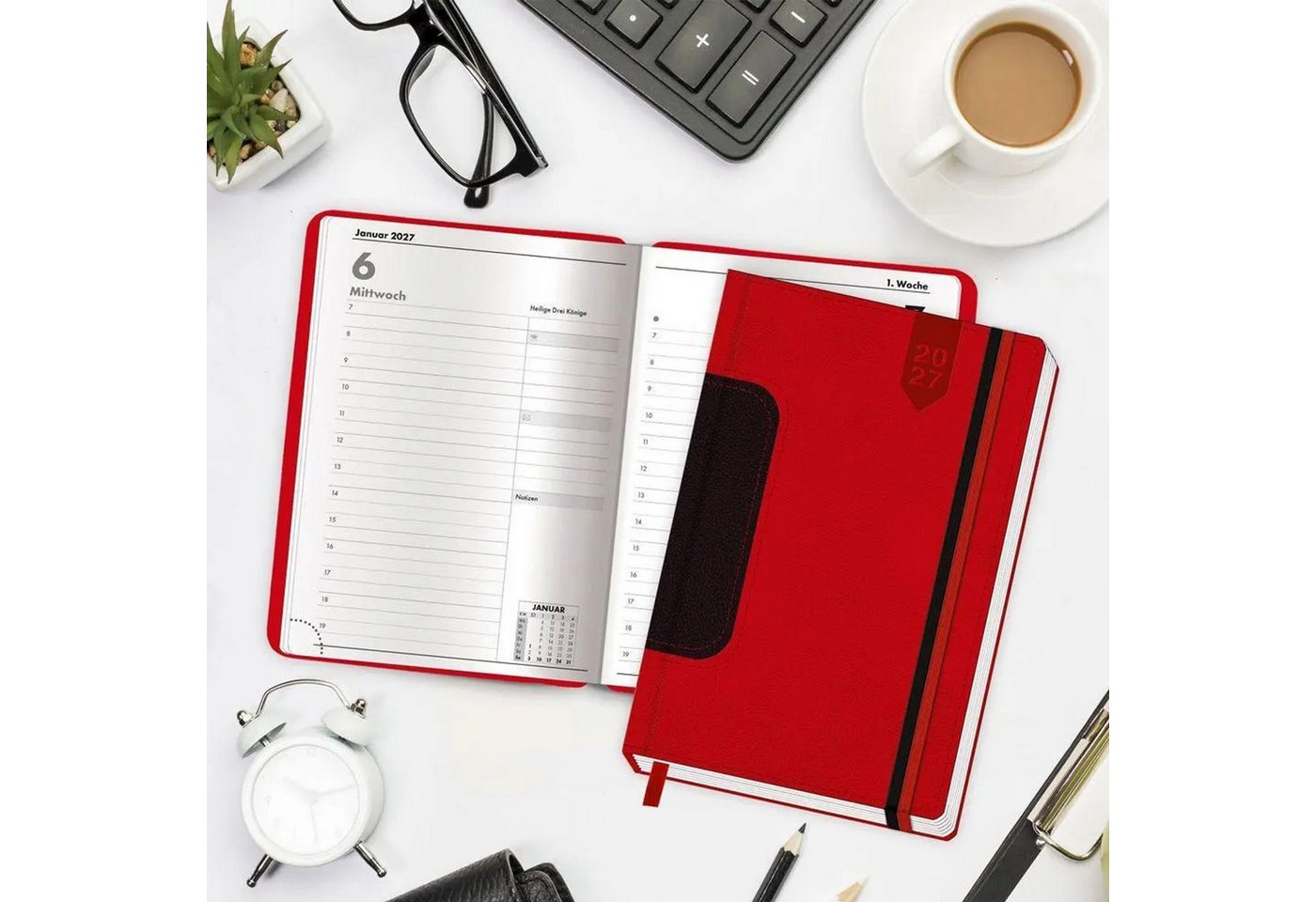 Trötsch Verlag Taschenkalender TRÖTSCH - Buchkalender A5 Rot 2027 – Bild 3 von 4