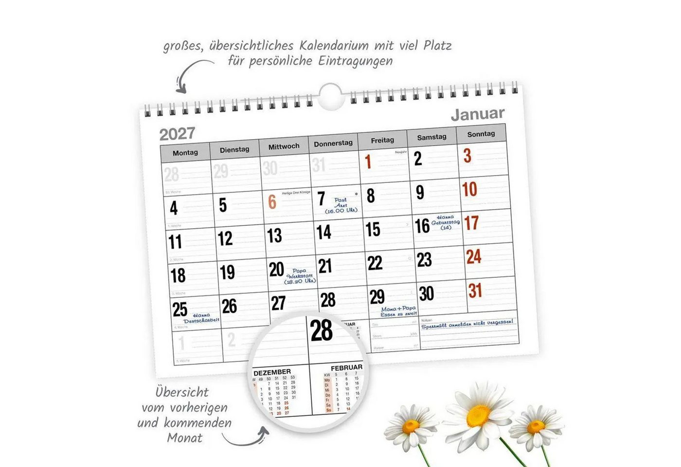 Trötsch Verlag Terminkalender TRÖTSCH - Monatsterminer Monatsterminkalender 2027 mit Wire-O-Bindung – Bild 3 von 4