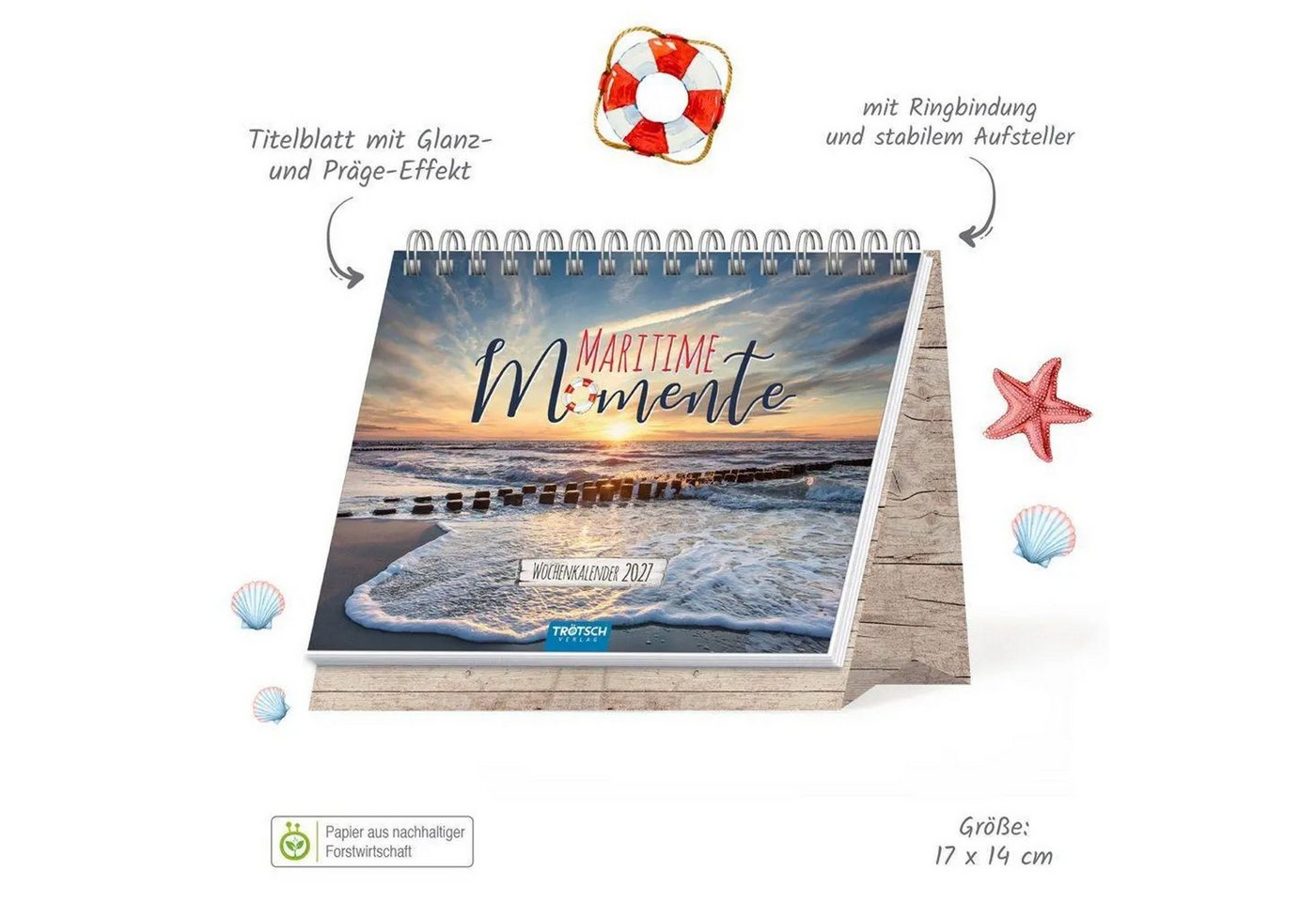 Trötsch Verlag Tischkalender TRÖTSCH - Aufstellwochenkalender Maritime Momente 2027 – Bild 2 von 4