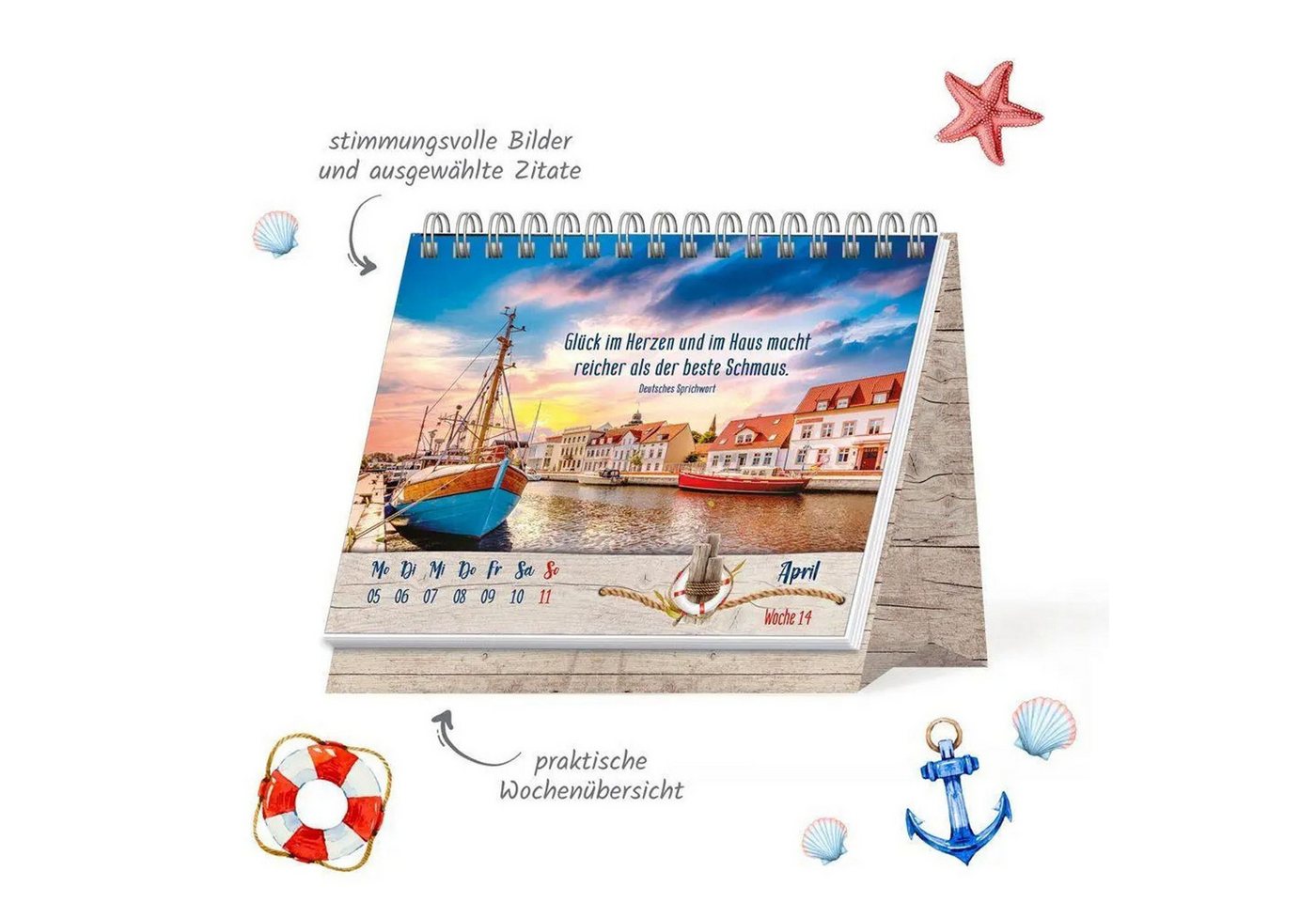 Trötsch Verlag Tischkalender TRÖTSCH - Aufstellwochenkalender Maritime Momente 2027 – Bild 3 von 4