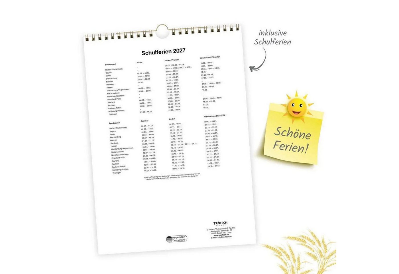 Trötsch Verlag Wandkalender TRÖTSCH - Classickalender Der 100-jährige Kalender 2027 – Bild 2 von 5