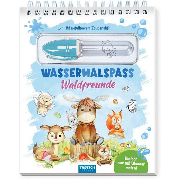 Trötsch Wassermalspaß mit Zauberstift Waldfreunde Malblock mit nachfül / diverse