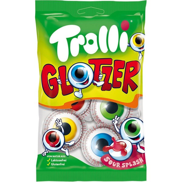 TROLLI Süßigkeit, Trolli Glotzer 4 Schaumzucker und Fruchtgummi Bonbons mit Füllung 75g