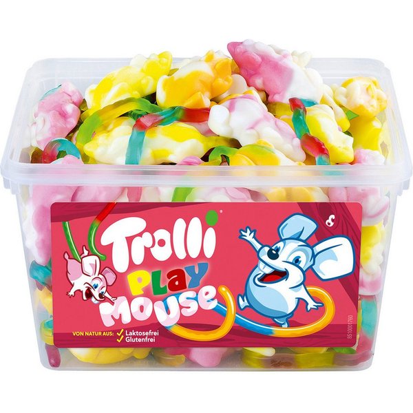 TROLLI Süßigkeit, Trolli Playmouse Schaumzucker Mäuse mit Fruchtgummischwanz 1200g