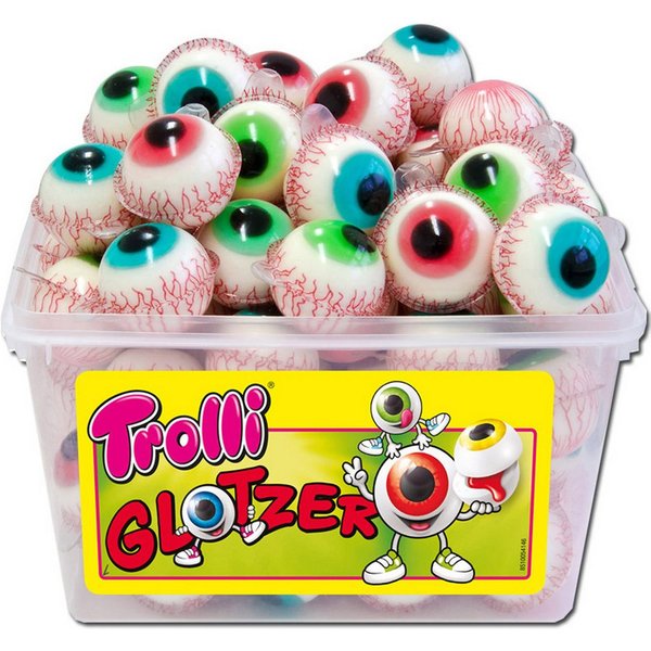 TROLLI Süßigkeit, Trolli Glotzer Schaumzucker und Fruchtgummi Bonbons mit Füllung 1128g