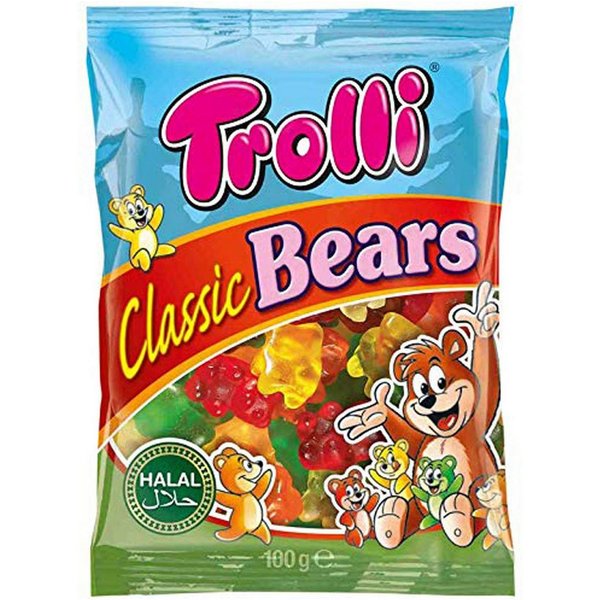 TROLLI Süßigkeit, Trolli Classic Bears Halal fruchtig leckere Gummibärchen 100g