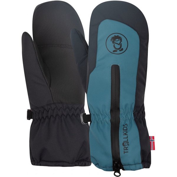 TROLLKIDS Skihandschuhe KIDS RAULAND MITTEN robuster, wasserdichter Fausthandschuh, mit unterlegtem Reißverschluss