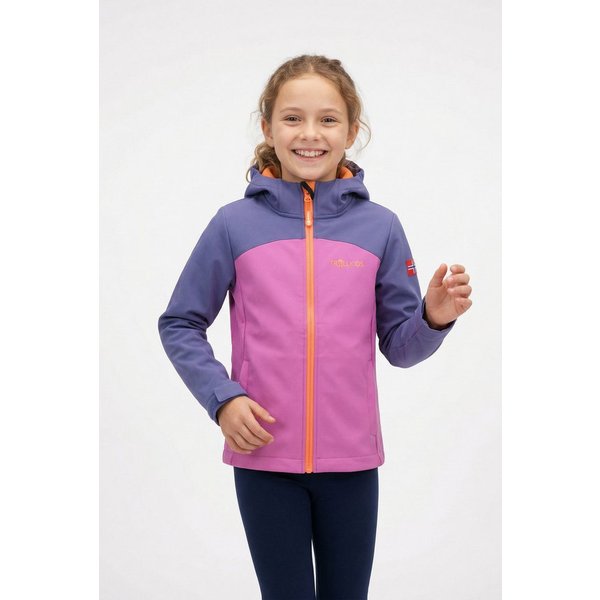 TROLLKIDS Softshelljacke Girls Kristiansand Jacket XT wasserabweisend, mit zwei Hüfttaschen mit Reißverschluss