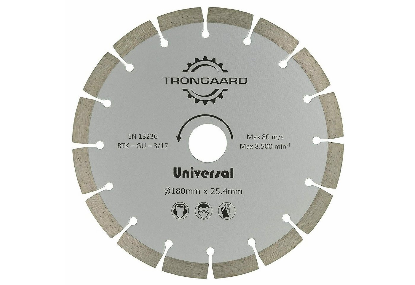 Trongaard Winkelschleifer MAUERNUTFRÄSE / SCHLITZFRÄSE 2.000W / 180mm, max. 6600 U/min, (Komplett-Set) – Bild 5 von 5