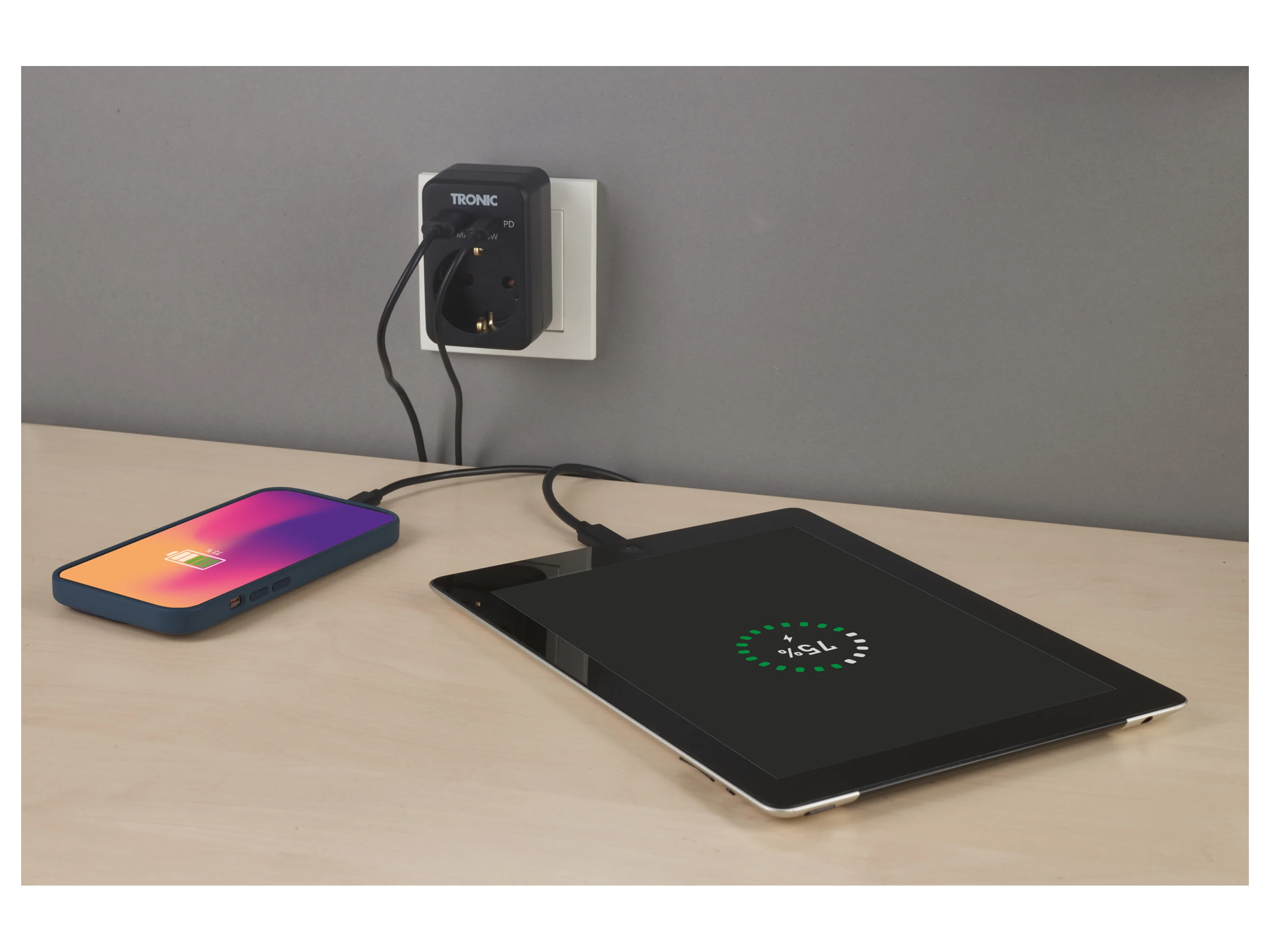 TRONIC® USB-Steckdosen-Adapter (Schwarz) – Bild 2 von 4