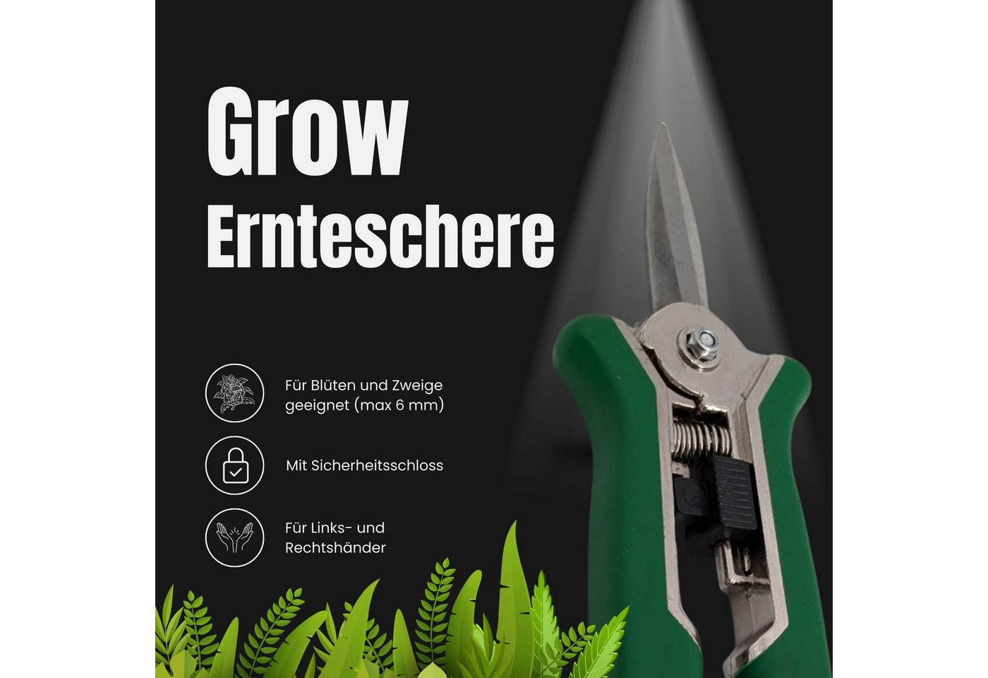 TronicXL Gartenschere Grow Ernteschere Gartenschere Schere für Growbox Zelt Trimmen ernte, (1-tlg), Grower Zubehör für Growschrank Growzelt Komplettset – Bild 2 von 5