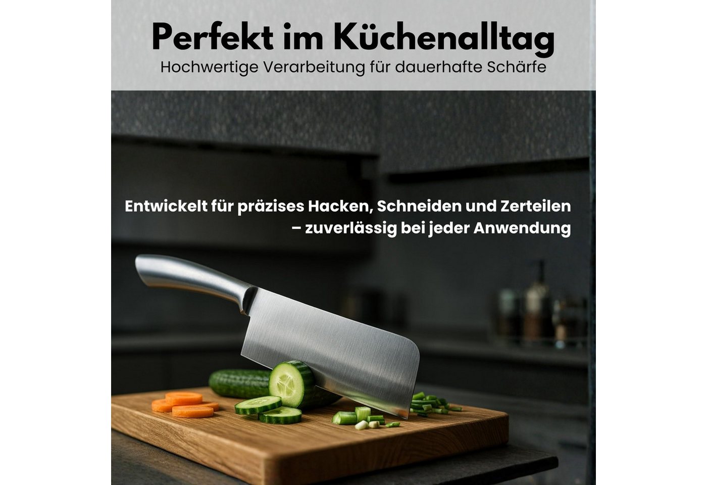 TronicXL Hackmesser Hackbeil Küchenbeil Edelstahl Knochen Fleisch Küche Messer Hackmesser, rostfrei Küchenmesser – Bild 2 von 5