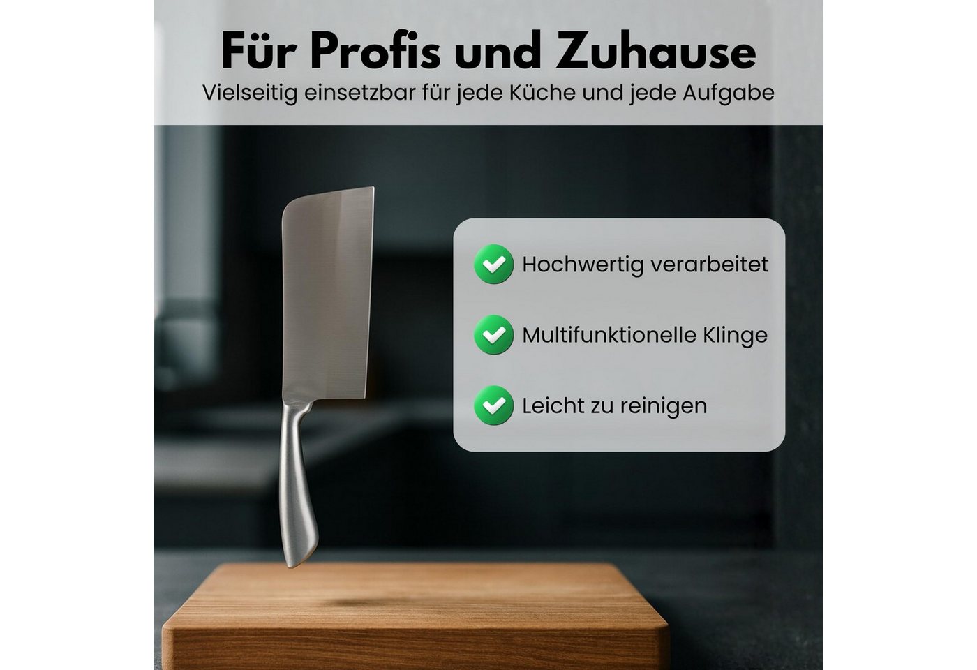 TronicXL Hackmesser Hackbeil Küchenbeil Edelstahl Knochen Fleisch Küche Messer Hackmesser, rostfrei Küchenmesser – Bild 3 von 5