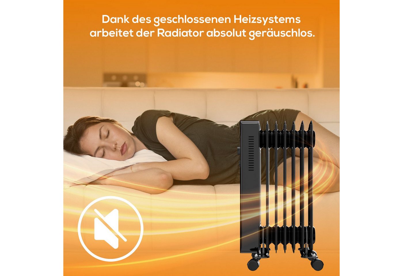 TroniTechnik Eckdusche Ölradiator in schwarz, mobile Elektroheizung 7 Rippen, 1500Watt, energiesparend, Elektroheizung, 1500 Watt, 3 Stufen – Bild 4 von 5