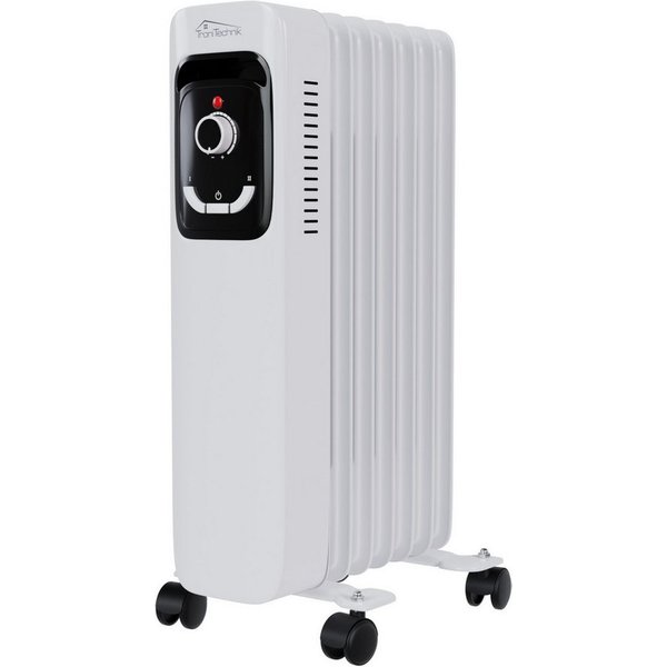 TroniTechnik Eckdusche Ölradiator in weiß, mobile Elektroheizung 7 Rippen, 1500Watt, energiesparend, Elektroheizung, 1500 Watt, 3 Stufen