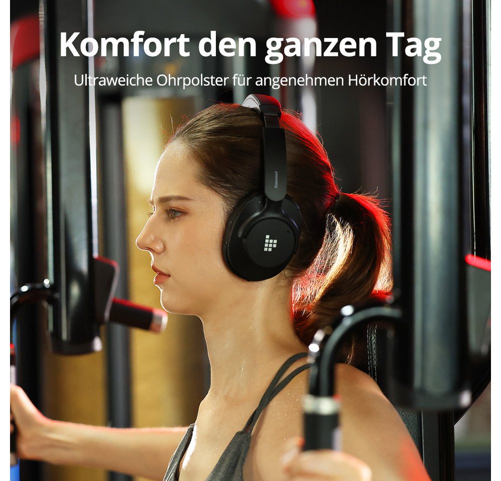 Tronsmart SOUNFII Q20S Hybrid ANC-Kopfhörer, Bluetooth Kopfhörer Over-Ear-Kopfhörer (Google Assistant, Siri, Bluetooth, 60 Stunden Spielzeit, Hybride aktive Ger – Bild 5 von 5