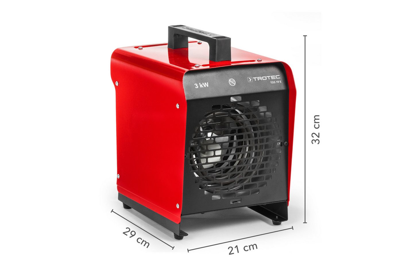 TROTEC Heizlüfter, Elektroheizer Bauheizer Heizlüfter, Thermostat, Ventilatorfunktion – Bild 2 von 5