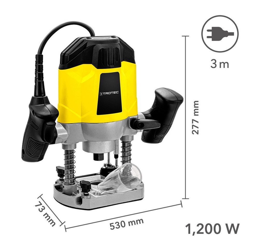 TROTEC Oberfräse PRTS 10-1200, 1.200 W Leistung 55mm Frästiefe – Bild 4 von 5
