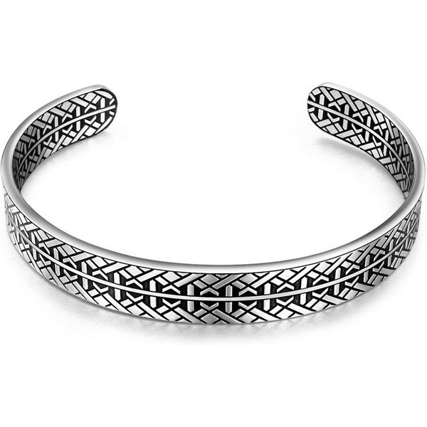 True Rebels Armreif silber/schwarz, aus Edelstahl