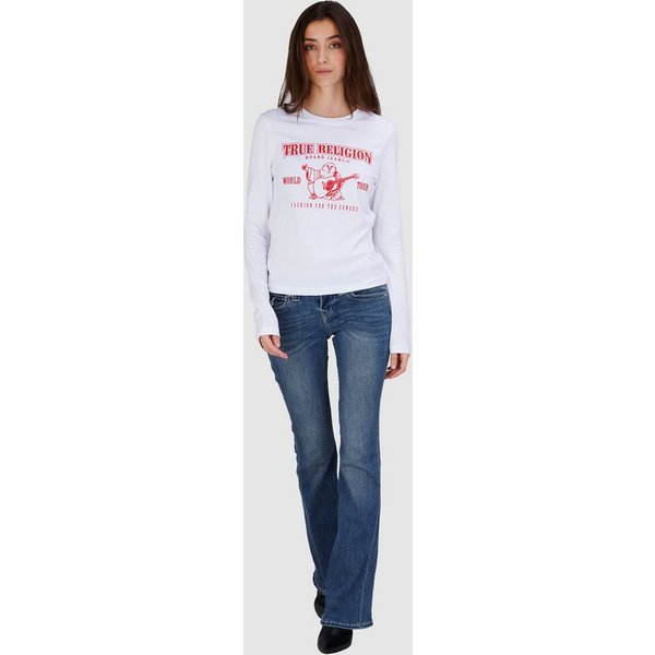 True Religion Bootcut-Jeans BECCA MR BOOTCUT FLAP Baumwollmischung, bootcut fit