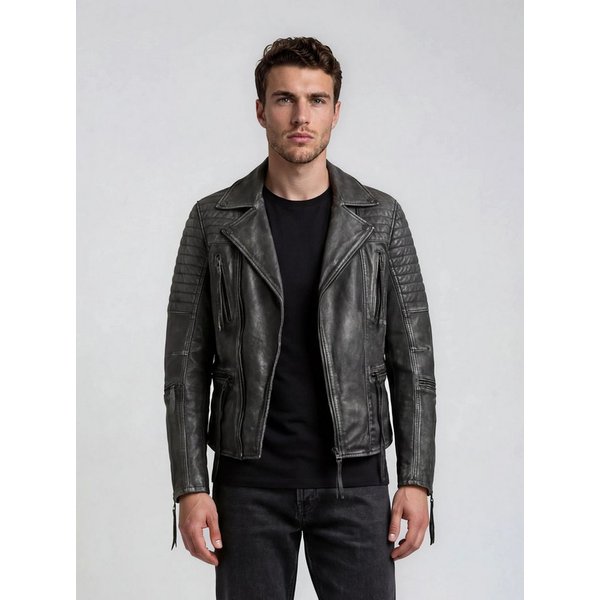 trueprodigy Lederjacke Bryan mit Waschung und Reißverschlüssen