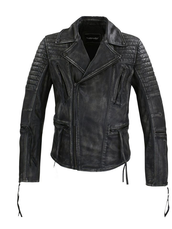 trueprodigy Lederjacke Bryan mit Waschung und Reißverschlüssen – Bild 2 von 5