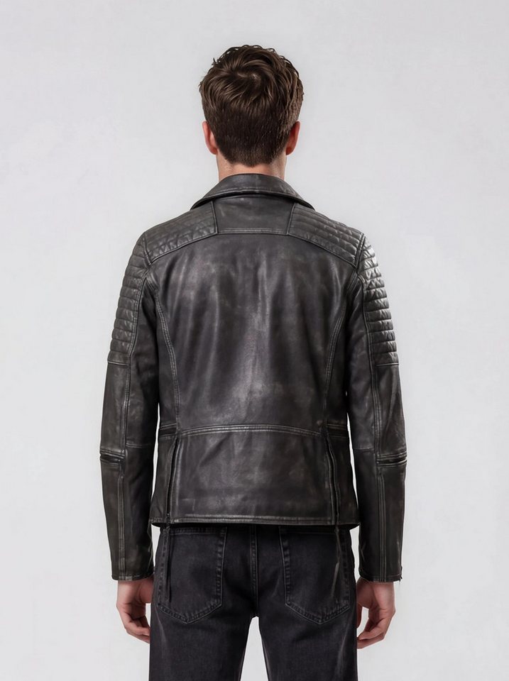 trueprodigy Lederjacke Bryan mit Waschung und Reißverschlüssen – Bild 3 von 5