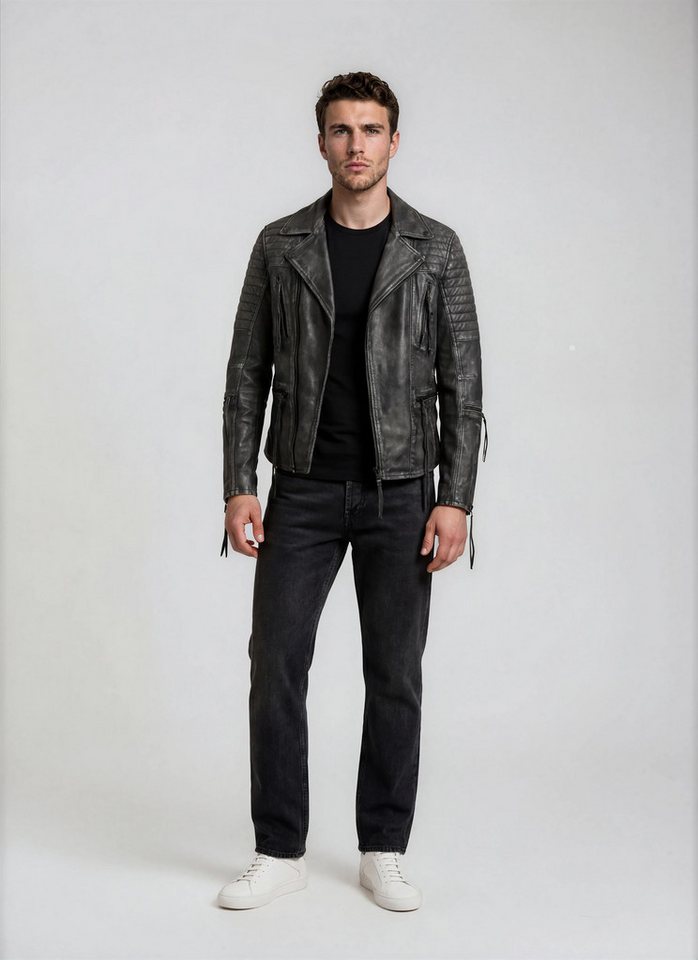 trueprodigy Lederjacke Bryan mit Waschung und Reißverschlüssen – Bild 4 von 5