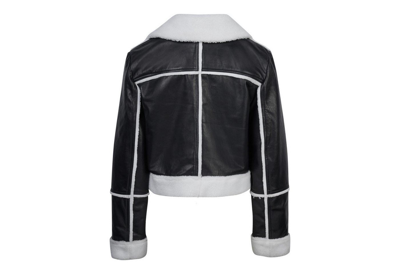 trueprodigy Lederjacke Tristin Pilotenjacke mit Reißverschluss und Felleinsatz – Bild 5 von 5