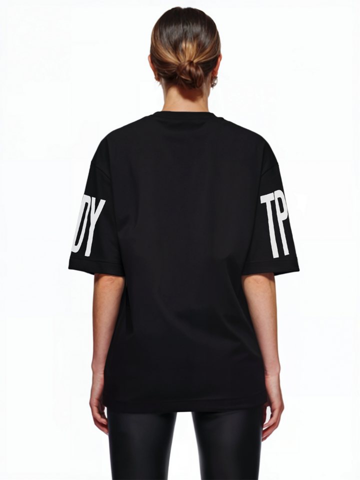 trueprodigy Oversize-Shirt Viktor F Logoprint Rundhals dicker Stoff – Bild 3 von 5
