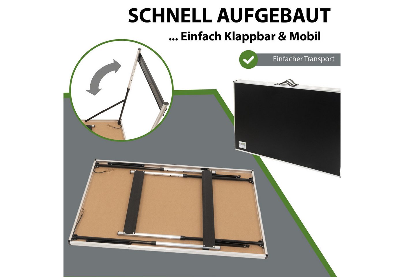 TRUTZHOLM Klapptisch Multifunktionstisch 3er Set höhenverstellbar & klappbar Tapeziertisch (Set, 3-St), kg – Bild 3 von 5