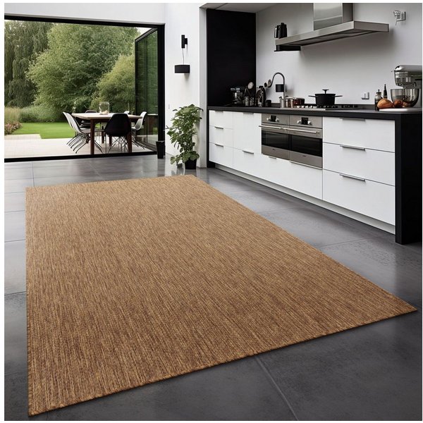 TT Home Teppich Badezimmer, Diele, Esszimmer, Flur, Küche, Schlafzimmer, Wohnzimmer, A, Rechteckig, Höhe: 4 mm, Teppich Outdoor Wohnzimmer Esszimmer Balkon Wett