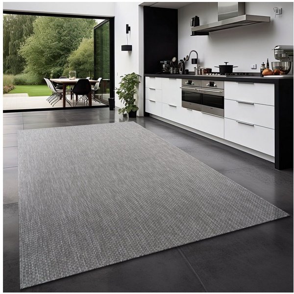TT Home Teppich Badezimmer, Diele, Esszimmer, Flur, Küche, Schlafzimmer, Wohnzimmer, A, Rechteckig, Höhe: 4 mm, Teppich Outdoor Wohnzimmer Esszimmer Balkon Wett
