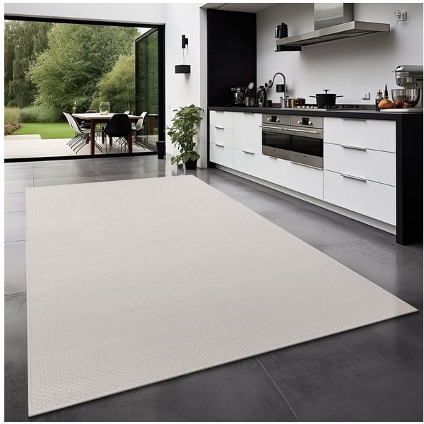TT Home Teppich Badezimmer, Diele, Esszimmer, Flur, Küche, Schlafzimmer, Wohnzimmer, A, Rechteckig, Höhe: 4 mm, Teppich Outdoor Wohnzimmer Esszimmer Balkon Wett