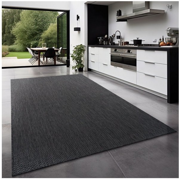 TT Home Teppich Badezimmer, Diele, Esszimmer, Flur, Küche, Schlafzimmer, Wohnzimmer, A, Rechteckig, Höhe: 4 mm, Teppich Outdoor Wohnzimmer Esszimmer Balkon Wett