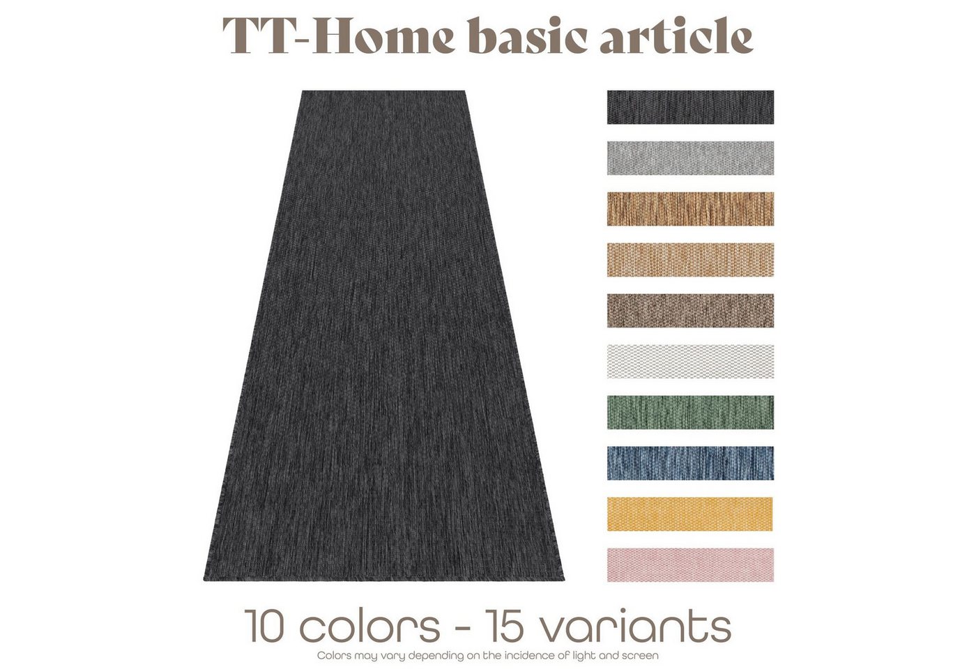 TT Home Teppich Badezimmer, Diele, Esszimmer, Flur, Küche, Schlafzimmer, Wohnzimmer, A, Rechteckig, Höhe: 4 mm, Teppich Outdoor Wohnzimmer Esszimmer Balkon Wett – Bild 3 von 5